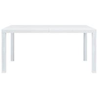 Tuintafel 150x90x72 cm rattan-look kunststof wit - thumbnail
