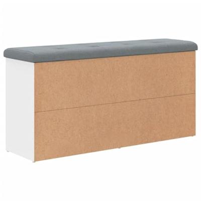 Schoenenbank Wit 102x32x50 cm Bewerkt Hout