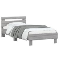 Bedframe met hoofdeinde bewerkt hout grijs sonoma 90x200 cm - thumbnail