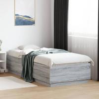 Bedframe bewerkt hout grijs sonoma eikenkleurig 90x200 cm - thumbnail
