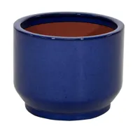 Mcollections Bloempot Cylinder Pedestal - Ø24 x H19 - Keramiek, Geglazuurd - Blue - thumbnail