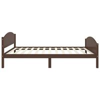 Bedframe massief grenenhout donkerbruin 120x200 cm - thumbnail