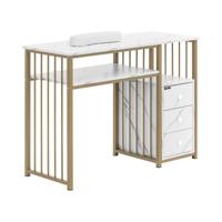 Nageltafel - ijzeren frame - gemarmerd/goudkleurig - 3 lades - thumbnail