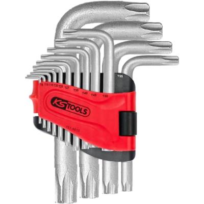 KS Tools 151.4610 TX Haakse schroevendraaierset T 8, T 10, T 15, T 20, T 25, T 27, T 30, T 40, T 45, T 50, T 55, T 60, T 70, T 80 14-delig