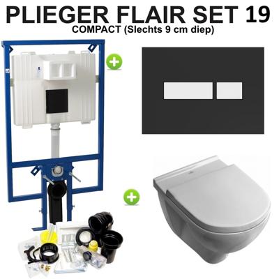 Plieger Flair Compact O'novo set19 Zwart/Wit (meerprijs €30,00)