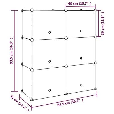 VidaXL Schoenenrek 84,5x31x93,5 cm polypropeen zwart