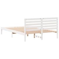 Bedframe met hoofdeinde Wit 140 x 210 cm Massief grenenhout - thumbnail