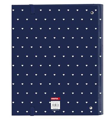 Ringmap Safta Paris Roze Marineblauw 27 x 32 x 3.5 cm