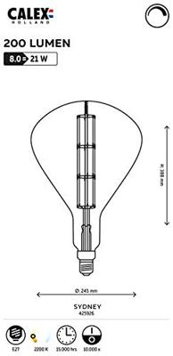 Circle XXL lichtbron7,5W - E27 - Led - 250lm - 1800K - 2101000900