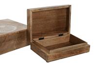 Doos-Juwelenkistje Home ESPRIT Wit Natuurlijk Mangohout 25,5 x 18 x 8 cm (2 Stuks) - thumbnail