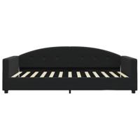 Slaapbank met matras 100x200 cm fluweel zwart - thumbnail