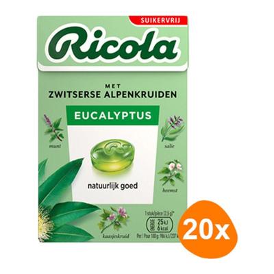 Ricola eucalyptus suikervrij (20x 50gr)
