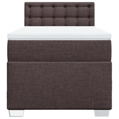 Boxspring met matras stof donkerbruin 100x200 cm