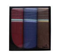 3 stuks Heren zakdoeken - Donker - Stoffen katoenen zakdoeken - thumbnail