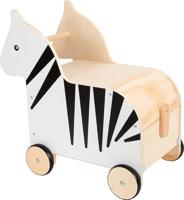 Small Foot - houten speelgoedbox en trekfiguur zebra wildlife - thumbnail