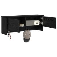 Wandgemonteerde kapstok met plank Zwart eiken 80 x 20 x 30 cm - thumbnail