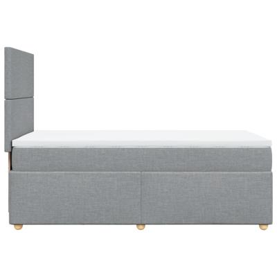 Boxspring met matras stof lichtgrijs 140x190 cm - thumbnail