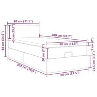 Ottoman bed met matras 80x200cm fluweel zwart - thumbnail