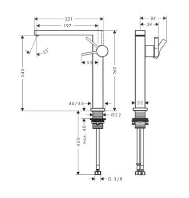 Hansgrohe Tecturis E 240 Fine CoolStart ééngreeps wastafelmengkraan met PushOpen, mat wit
