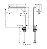 Hansgrohe Tecturis E 240 Fine CoolStart ééngreeps wastafelmengkraan met PushOpen, mat wit - thumbnail