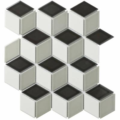 Mozaiek Paris Cubic Wit/Grijs/Zwart 4,8x8,1 Mozaiek Paris Cubic Wit/Grijs/Zwart 4,8x8,1