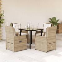 5-delige Tuinset met kussens poly rattan beige - thumbnail