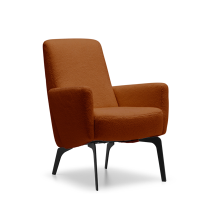 Fauteuil X-103 Lage Rug Cognac Stof Fauteuil X-103 Lage Rug Cognac Stof