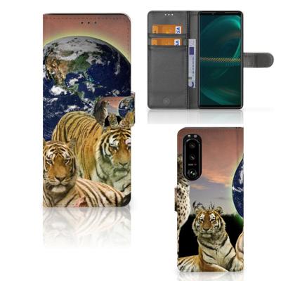 Sony Xperia 5III | Telefoonhoesje | Met pasjeshouder | Roofdieren Sony Xperia 5III | Telefoonhoesje | Met pasjeshouder | Roofdieren