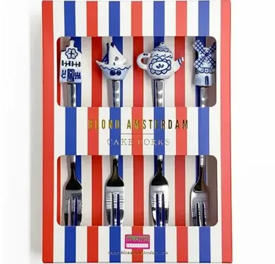 Blond Amsterdam taartvorkjes set van 4 Delfts Blond multi