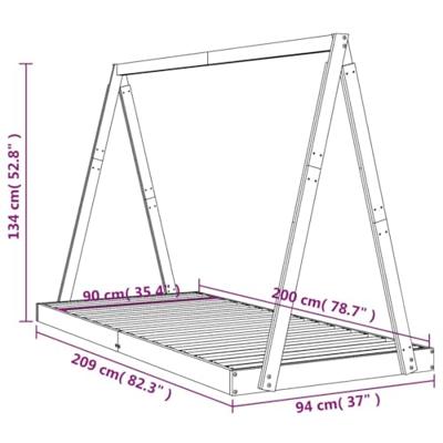 Kinderbedframe 90x200 cm massief grenenhout