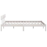 Bedframe massief grenenhout wit 200x200 cm - thumbnail