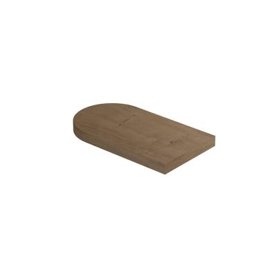 INK - Play Fontein Planchet met Blinde Bevestiging Rechts/links Afgerond in Echt Hout Fineer - 400x220x32 mm - Ash Grey Fineer
