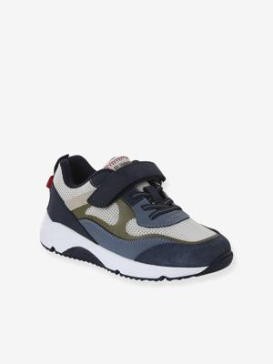 Geknoopte en klittenband kindertasjes collectie kleuterschool veel blauw