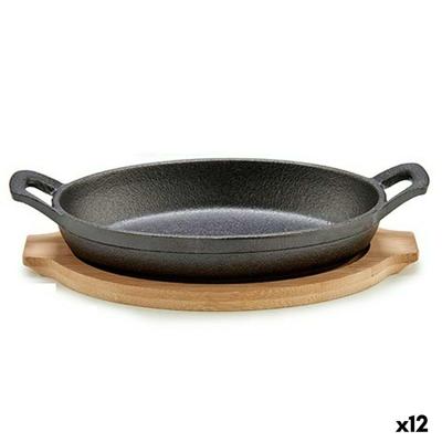 Casseroleschaal om tapa's te serveren Kinvara Bruin Grijs Hout 22,5 x 4,5 x 12,5 cm 12,5 x 5 x 22,2 cm (12 Stuks)