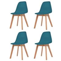 VidaXL Eetkamerstoelen 4 st kunststof turquoise - thumbnail