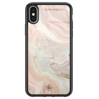 iPhone X/XS glazen hardcase - Marmer waves - thumbnail