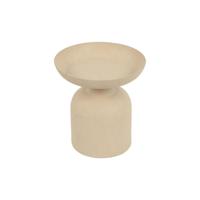 Kandelaar op voet beige 10x10x11cm - thumbnail