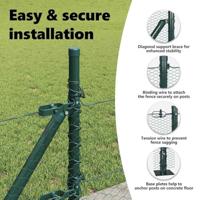 VidaXL Afrasteringspaal groen 10 x 0,4 m (25 mm gaas) staal en pvc - thumbnail