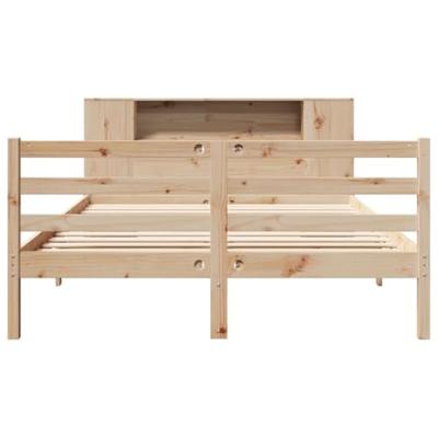 Bed met boekenkast zonder matras massief grenenhout 140x190 cm