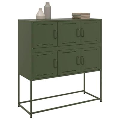 Dressoir 100,5x39x107 cm staal olijfgroen