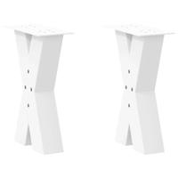Salontafelpoten 2 st X-vormig 28x(42-43) cm staal wit - thumbnail