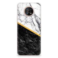 Nokia G50 | TPU | Siliconen hoesje | Marmer Wit Zwart - Origineel Cadeau Man - thumbnail