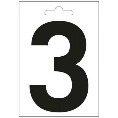 Nautic cijfer 3 zwart 100 mm.