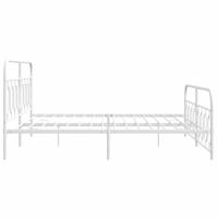 Bedframe met hoofd- en voeteneinde metaal wit 180x200 cm - thumbnail