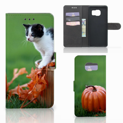 Samsung Galaxy S7 Edge Telefoonhoesje met Pasjes Kitten