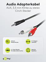 Stereo minijack naar 2x tulp basic kabel [diverse lengtes] - thumbnail