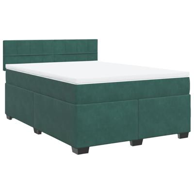 Boxspring met matras fluweel donkergroen 160x200 cm