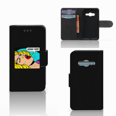 Samsung Galaxy Trend 2 Wallet Case met Pasjes Popart Oh Yes Samsung Galaxy Trend 2 Wallet Case met Pasjes Popart Oh Yes