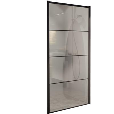 BWS Inloopdouche Frame 88x200 cm 8mm NANO Glas Mat Zwart