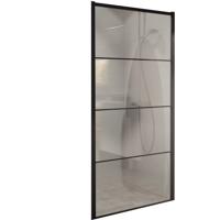 BWS Inloopdouche Frame 88x200 cm 8mm NANO Glas Mat Zwart - thumbnail